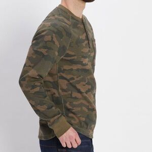 Lee Army green premium select regular fit co sherpa army camo waffle Henley XL